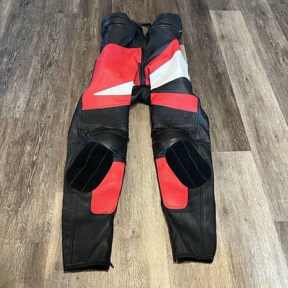 Vintage Akito Olympic RS Motoport Leather Motorcycle Pants Padded Men's Size 44 - Picture 1 of 12
